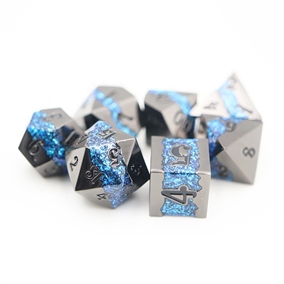 Shiny Ore Metal  - Dark Saphire - Metal Rollespilsterninger - Epic Dwarf Dice Dark